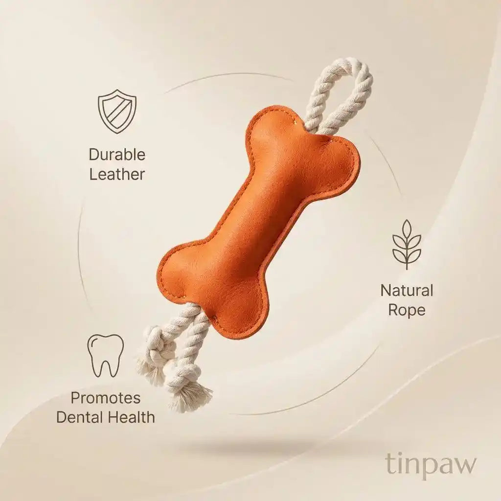 Felt Bone Dog Chew Toy – Soft Dental Play Toy - Dog Toys - TinPaw