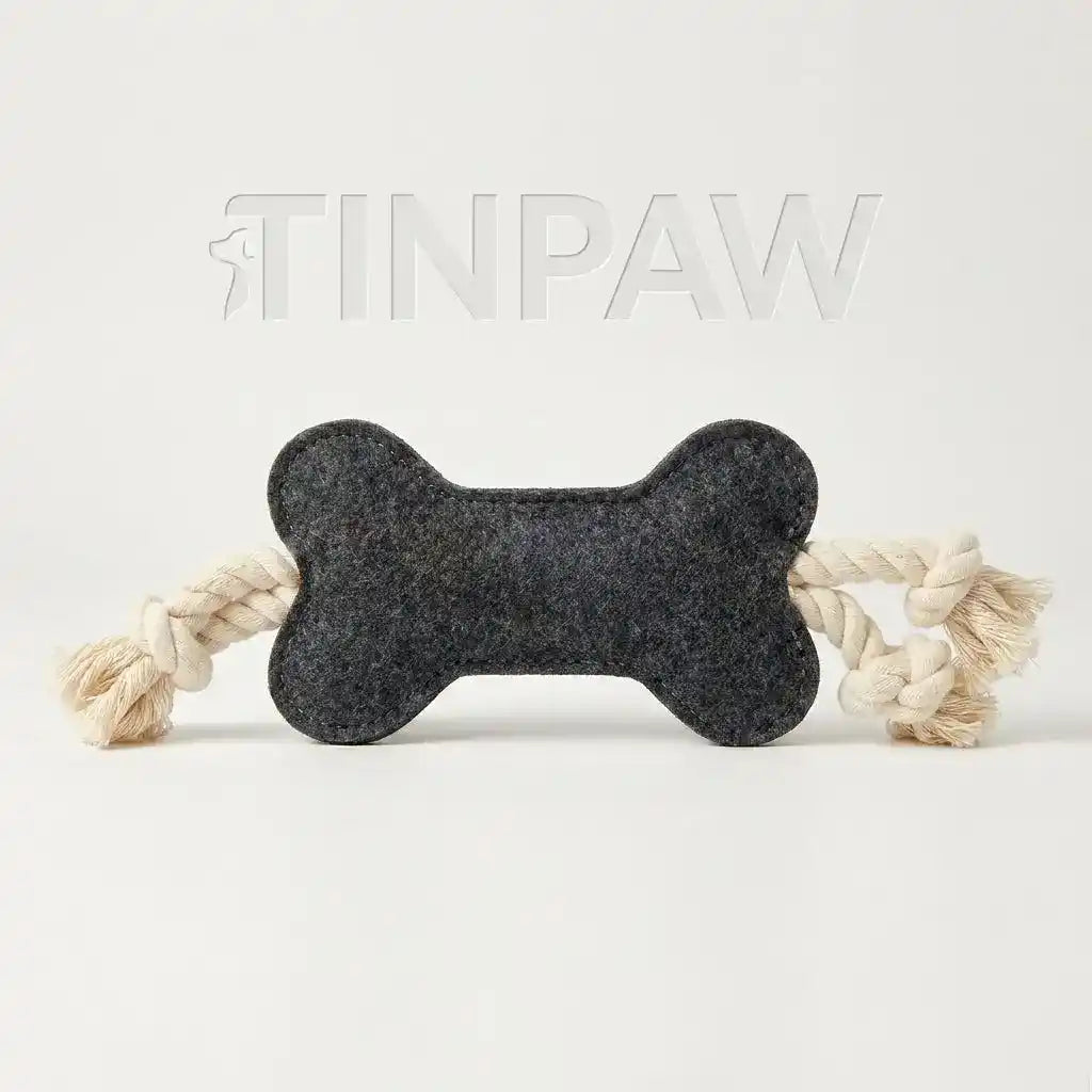 Felt Bone Dog Chew Toy – Soft Dental Play Toy - Dog Toys - TinPaw