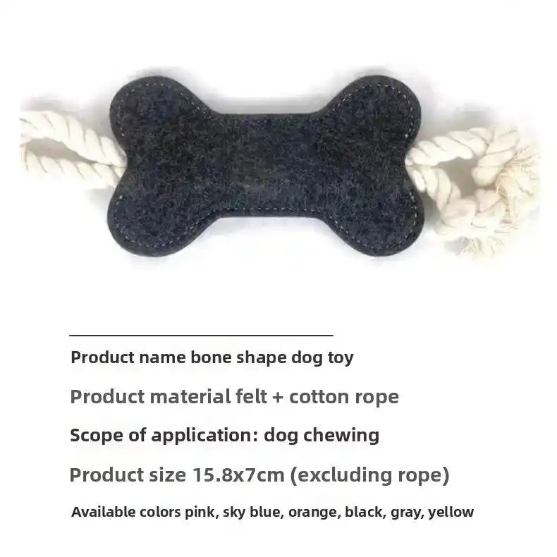 Felt Bone Dog Chew Toy – Soft Dental Play Toy - Dog Toys - TinPaw