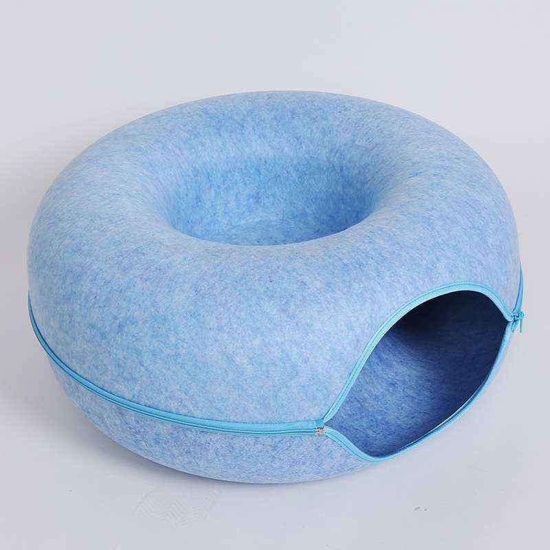 Felt Donut Dog Bed With Hole – Semi - Enclosed Calm Nest - Dog Beds & Furniture - TinPaw