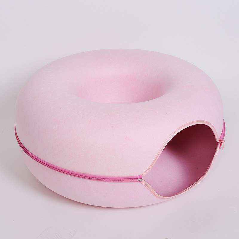 Felt Donut Dog Bed With Hole – Semi - Enclosed Calm Nest - Dog Beds & Furniture - TinPaw