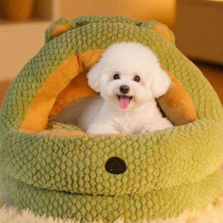 Flannel Semi - Enclosed Pet Bed – Warm Cozy Nest - Dog Beds & Furniture - TinPaw