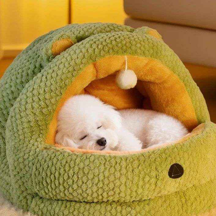 Flannel Semi - Enclosed Pet Bed – Warm Cozy Nest - Dog Beds & Furniture - TinPaw - Green Bear Flannel Blanket - L - SU00093601 - Green Bear Flannel Blanket - L