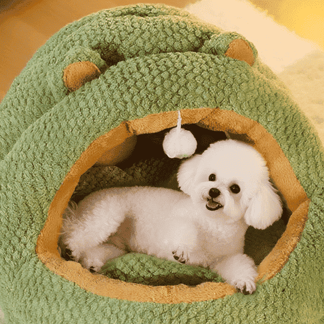 Flannel Semi - Enclosed Pet Bed – Warm Cozy Nest - Dog Beds & Furniture - TinPaw