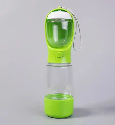 Green and clear portable water bottle with white cap and wrist strap | PicSEO 1786063239638