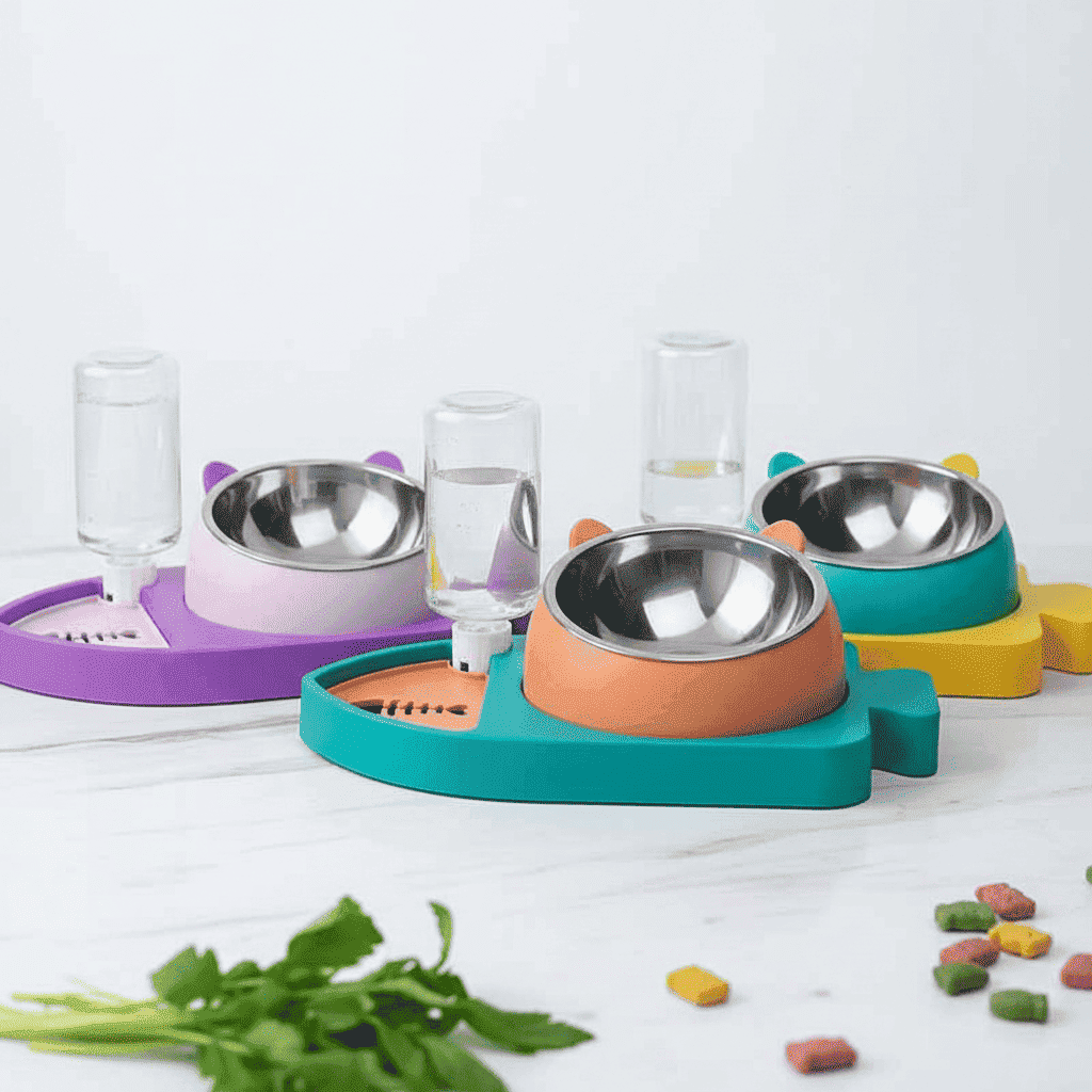 Fish - Shaped Pet Feeder And Water Dispenser – 3 - in - 1 - Slow Feeding Bowl - TinPaw