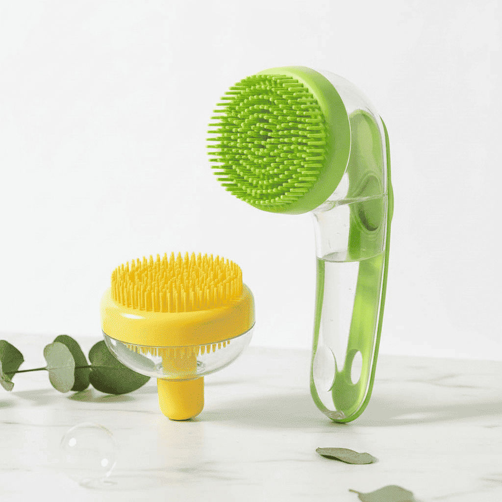 Silicone Pet Grooming Bath Brush – Massage & Deshedding - Dog Slicker Brushes - TinPaw