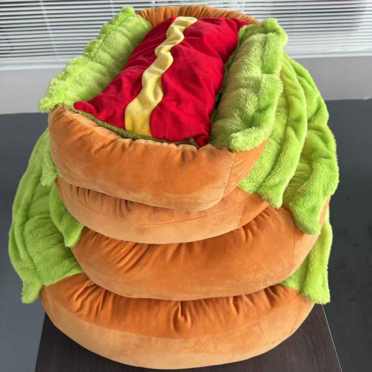 Hot Dog Novelty Pet Bed – Soft Cozy Dog Sofa - Dog Beds & Furniture - TinPaw