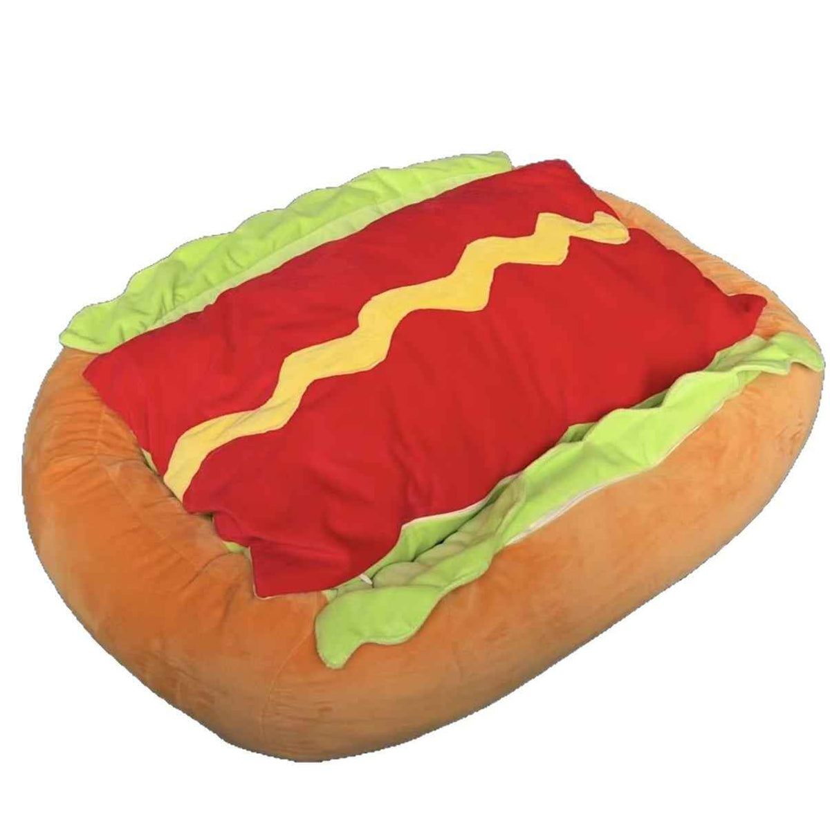Hot Dog Novelty Pet Bed – Soft Cozy Dog Sofa - Dog Beds & Furniture - TinPaw