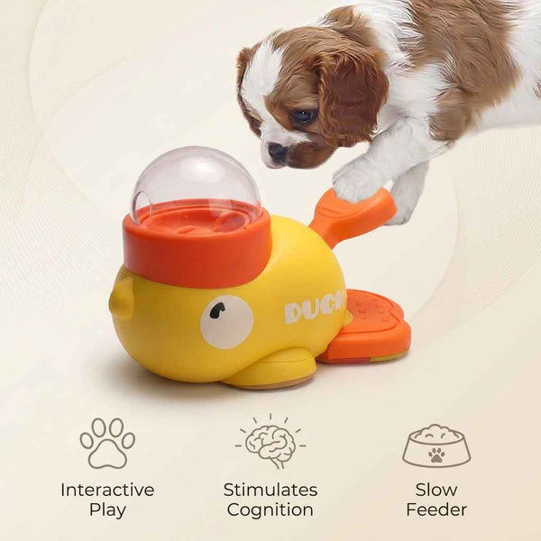 Interactive Duck Slow Feeder Toy for Dogs - Automatic Pet Feeder - TinPaw