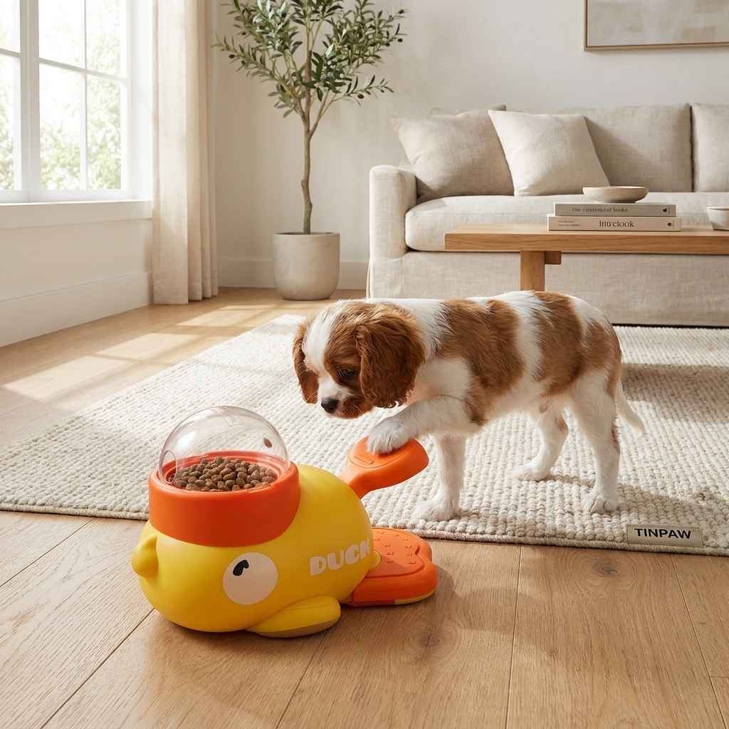 Interactive Duck Slow Feeder Toy for Dogs - Automatic Pet Feeder - TinPaw