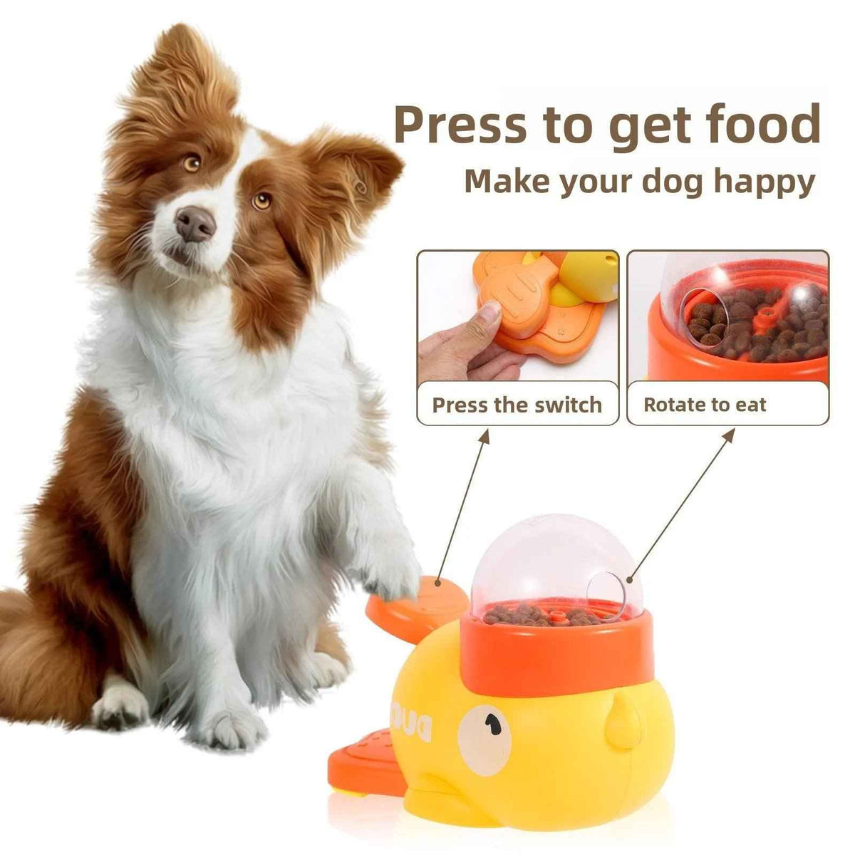 Interactive Duck Slow Feeder Toy for Dogs - Automatic Pet Feeder - TinPaw