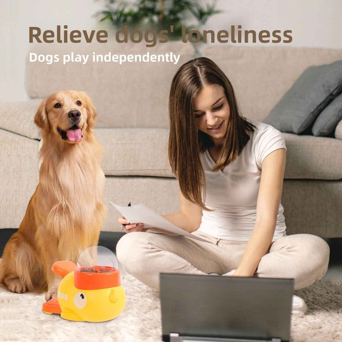 Interactive Duck Slow Feeder Toy for Dogs - Automatic Pet Feeder - TinPaw