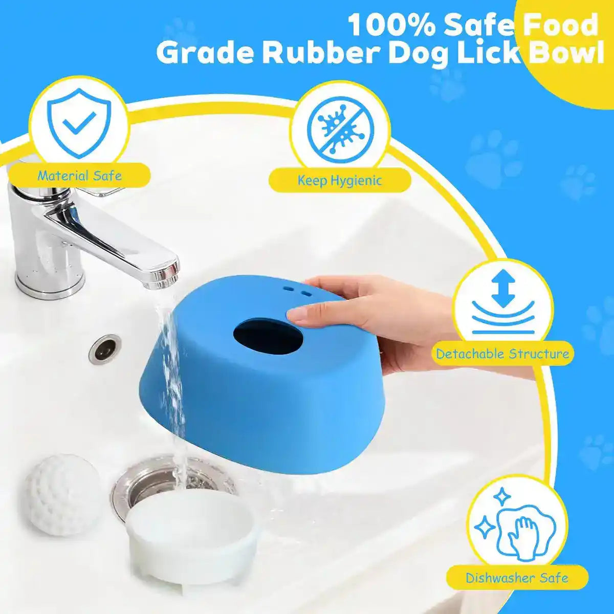 Large Slow Feed Dog Bowl With Interactive Rolling Ball - Slow Feeding Bowl - TinPaw
