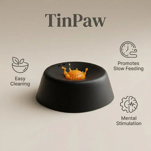 Large Slow Feed Dog Bowl With Interactive Rolling Ball - Slow Feeding Bowl - TinPaw