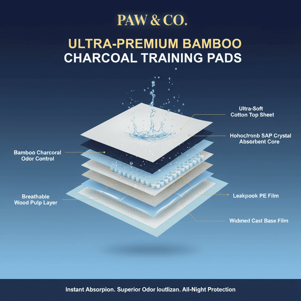 Bamboo Charcoal Pet Training Pads – Ultra Absorbent - Dog Diapers - TinPaw
