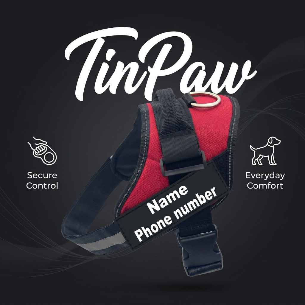 Adjustable Dog Harness with Reflective Lead - Dog Gear - TinPaw