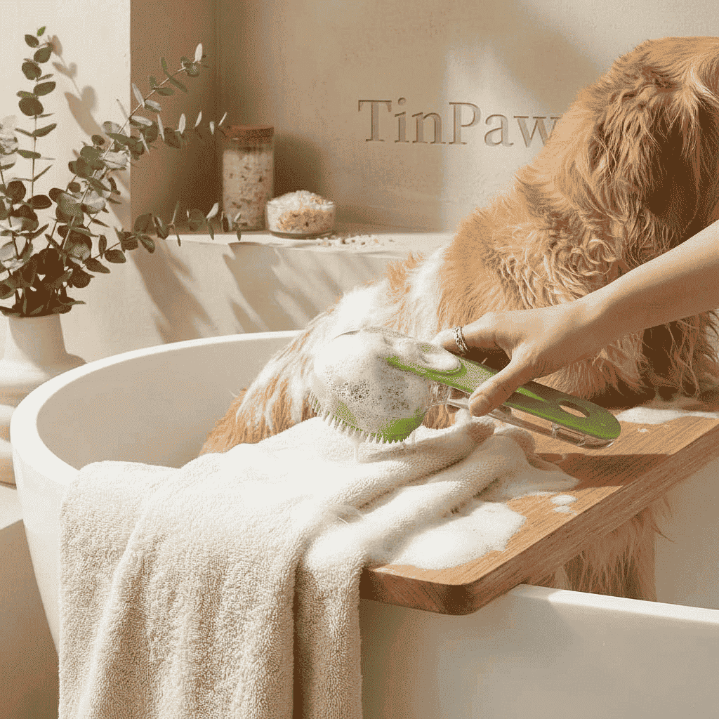 Silicone Pet Grooming Bath Brush – Massage & Deshedding - Dog Slicker Brushes - TinPaw