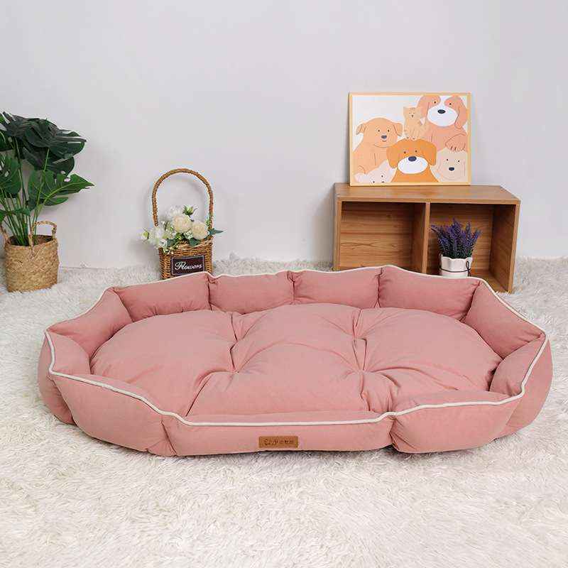 Oval Faux Suede Dog Bed – Bite - Resistant & Washable - Dog Beds & Furniture - TinPaw - Oval Pink - 70x50x13cm - SU00346936 - Oval Pink - 70x50x13cm