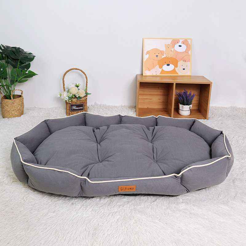 Oval Faux Suede Dog Bed – Bite - Resistant & Washable - Dog Beds & Furniture - TinPaw - Oval Gray - 40x30x10cm - SU00346936 - Oval Gray - 40x30x10cm