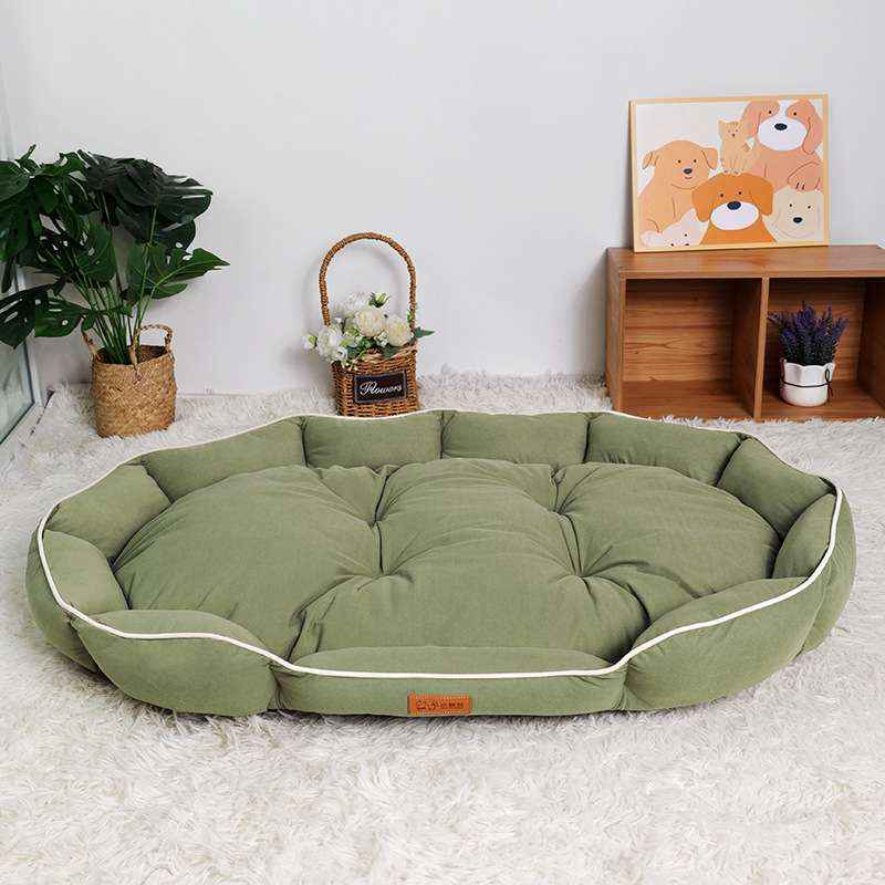 Oval Faux Suede Dog Bed – Bite - Resistant & Washable - Dog Beds & Furniture - TinPaw - Oval Green - 90x60x16cm - SU00346936 - Oval Green - 90x60x16cm