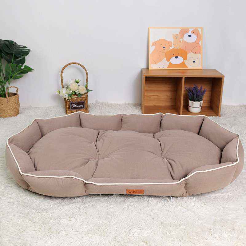 Oval Faux Suede Dog Bed – Bite - Resistant & Washable - Dog Beds & Furniture - TinPaw - Oval Khaki - 40x30x10cm - SU00346936 - Oval Khaki - 40x30x10cm
