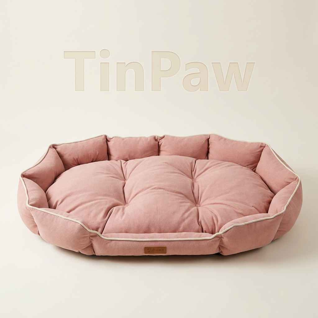 Oval Faux Suede Dog Bed – Bite - Resistant & Washable - Dog Beds & Furniture - TinPaw