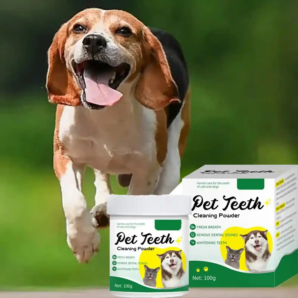 Pet Dental Cleaning Powder – Fresh Breath & Plaque Care - Dog Health - TinPaw