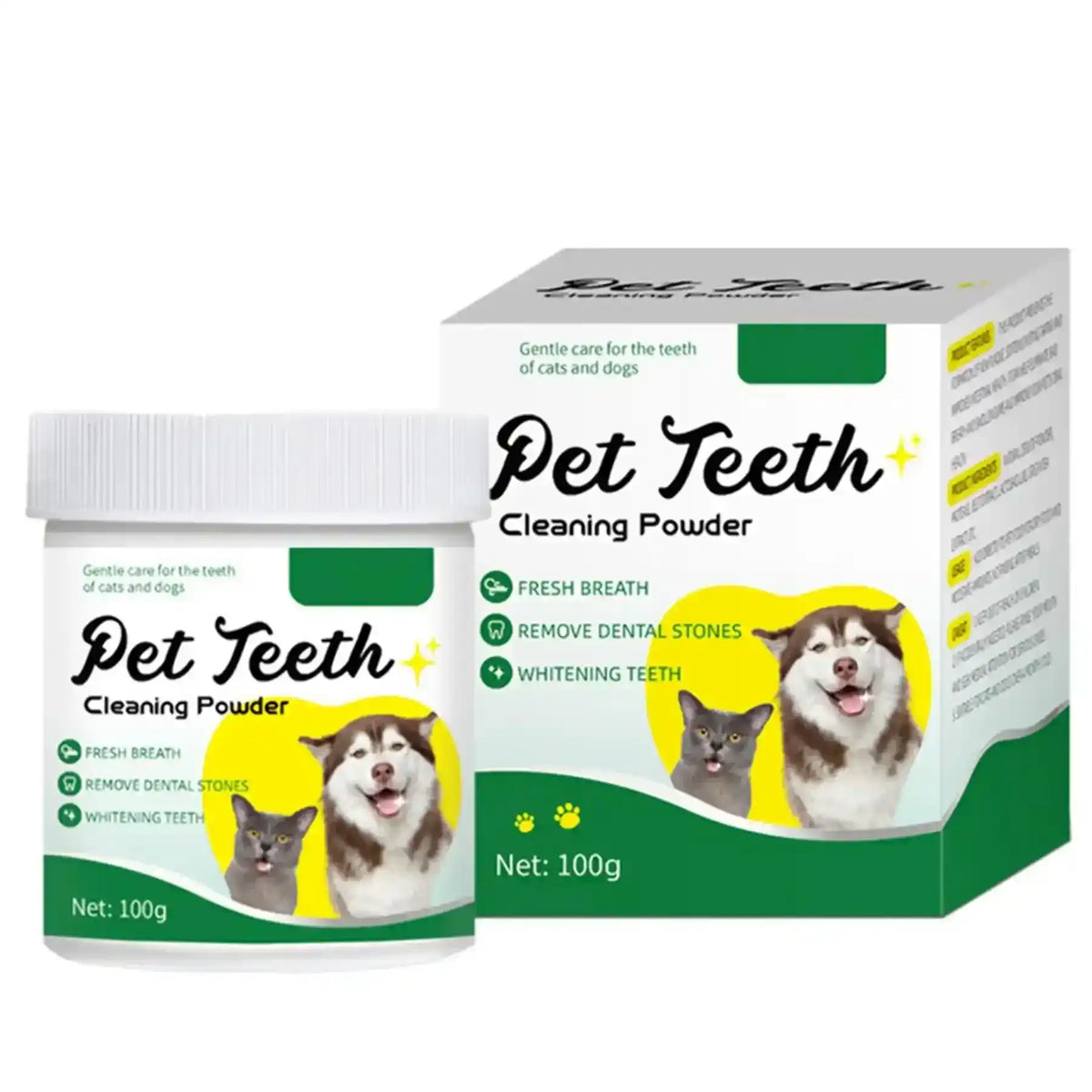 Pet Dental Cleaning Powder – Fresh Breath & Plaque Care - Dog Health - TinPaw