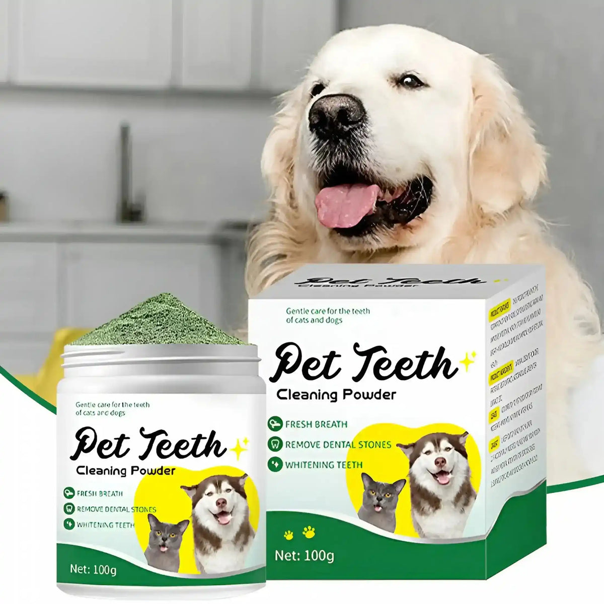 Pet Dental Cleaning Powder – Fresh Breath & Plaque Care - Dog Health - TinPaw