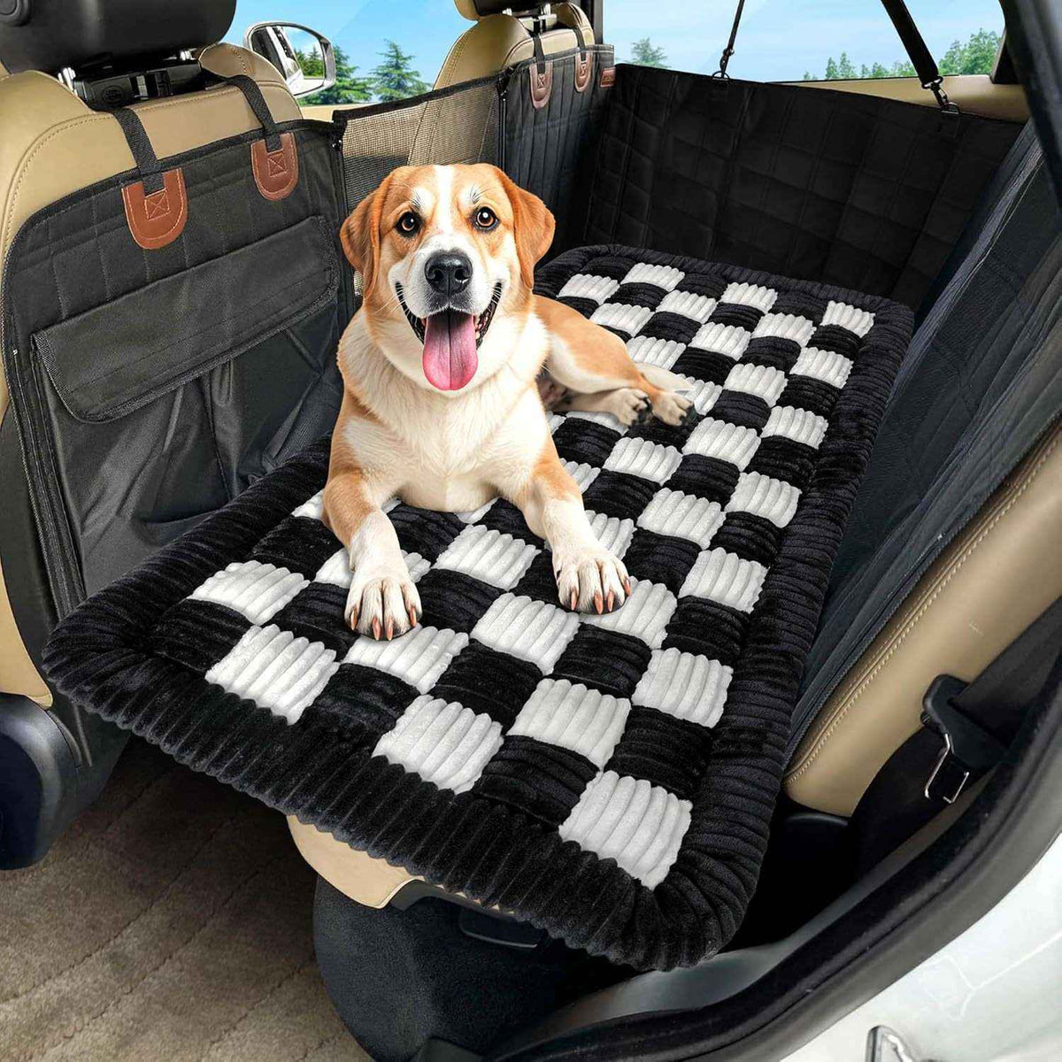 Plush Checkerboard Dog Mat – Warm Sofa & Floor Bed - Dog Beds & Furniture - TinPaw