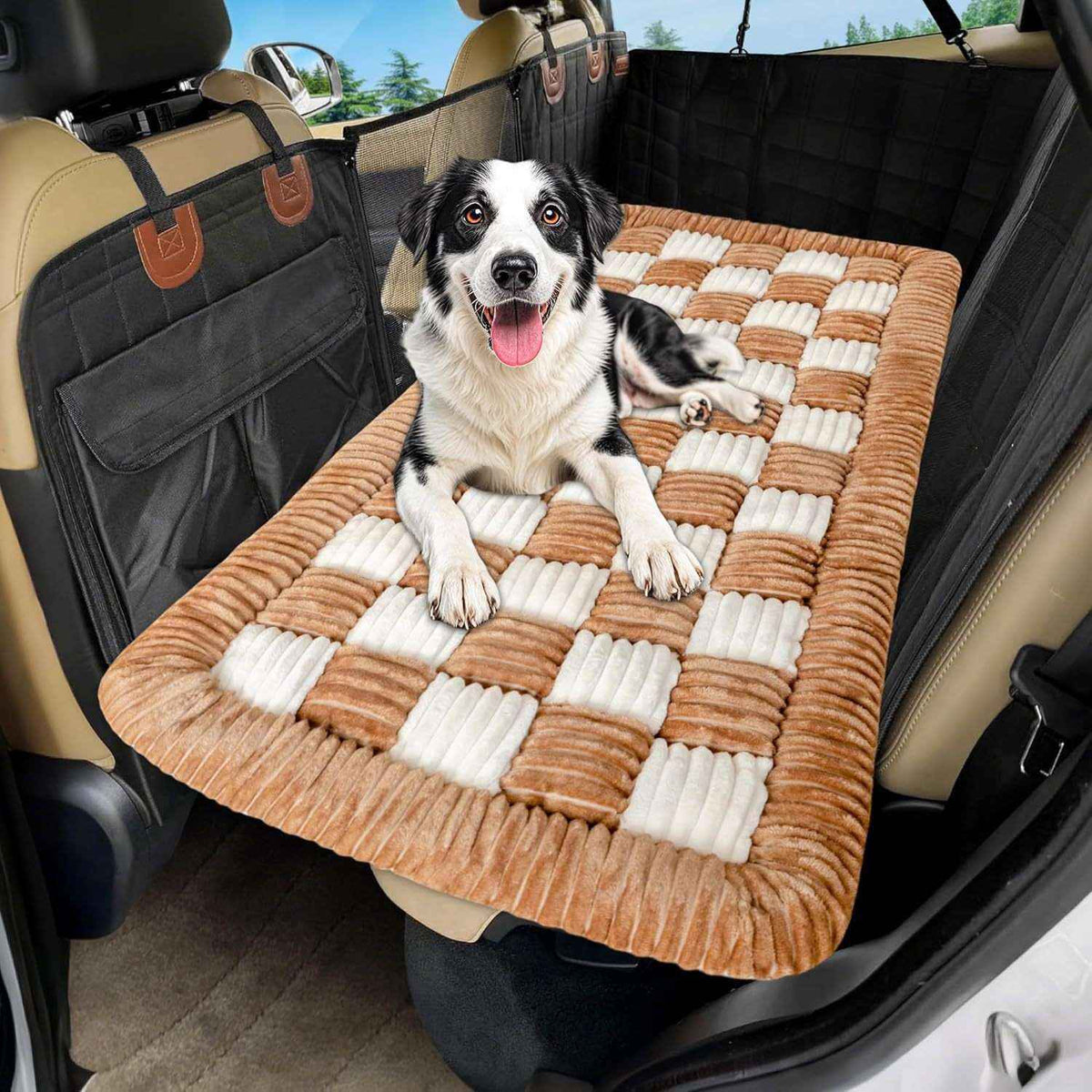 Plush Checkerboard Dog Mat – Warm Sofa & Floor Bed - Dog Beds & Furniture - TinPaw - Same color edge - light coffee - 60*130cm - SU00146291 - Same color edge - light coffee - 60*130cm