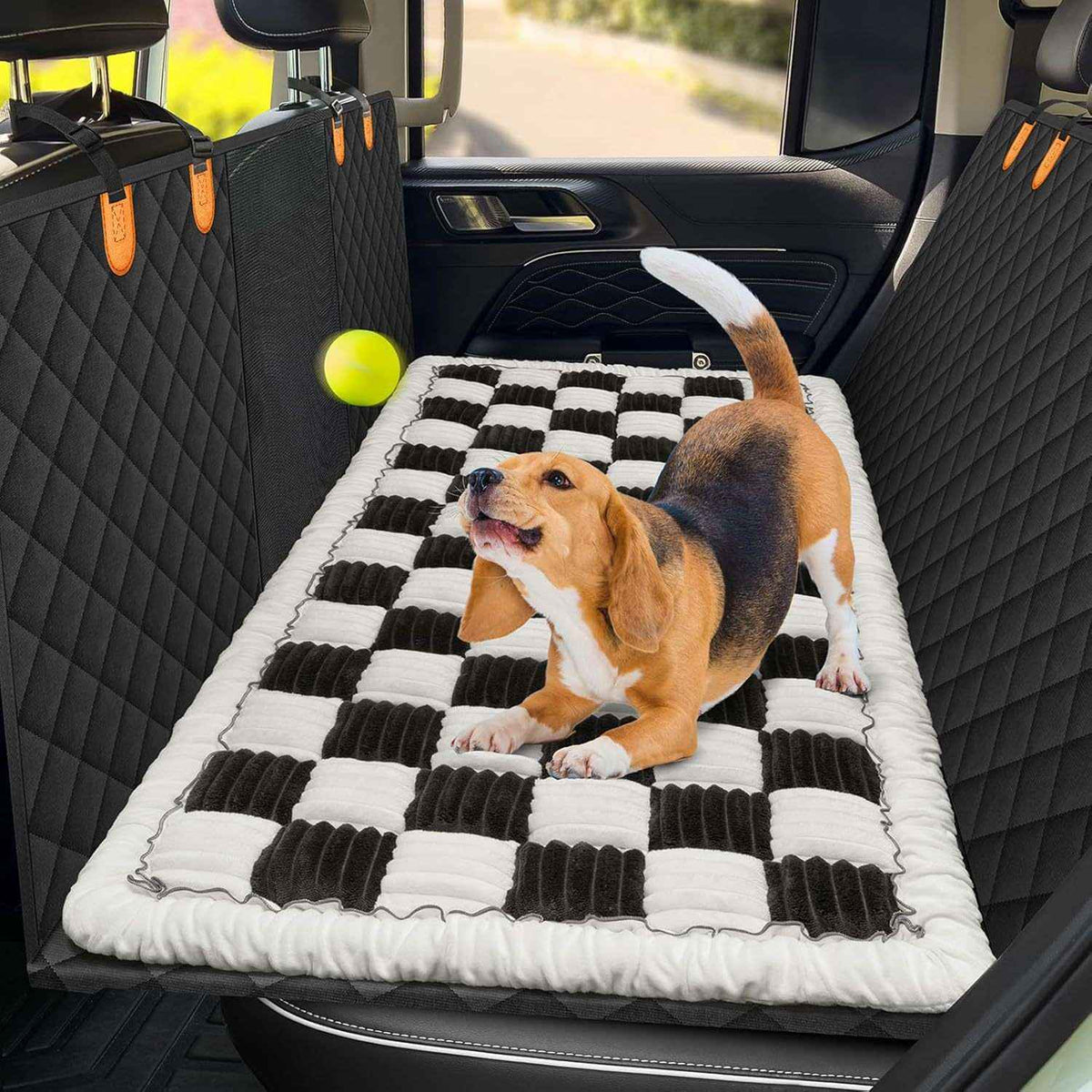 Plush Checkerboard Dog Mat – Warm Sofa & Floor Bed - Dog Beds & Furniture - TinPaw - White edge - black - 60*130cm - SU00146291 - White edge - black - 60*130cm