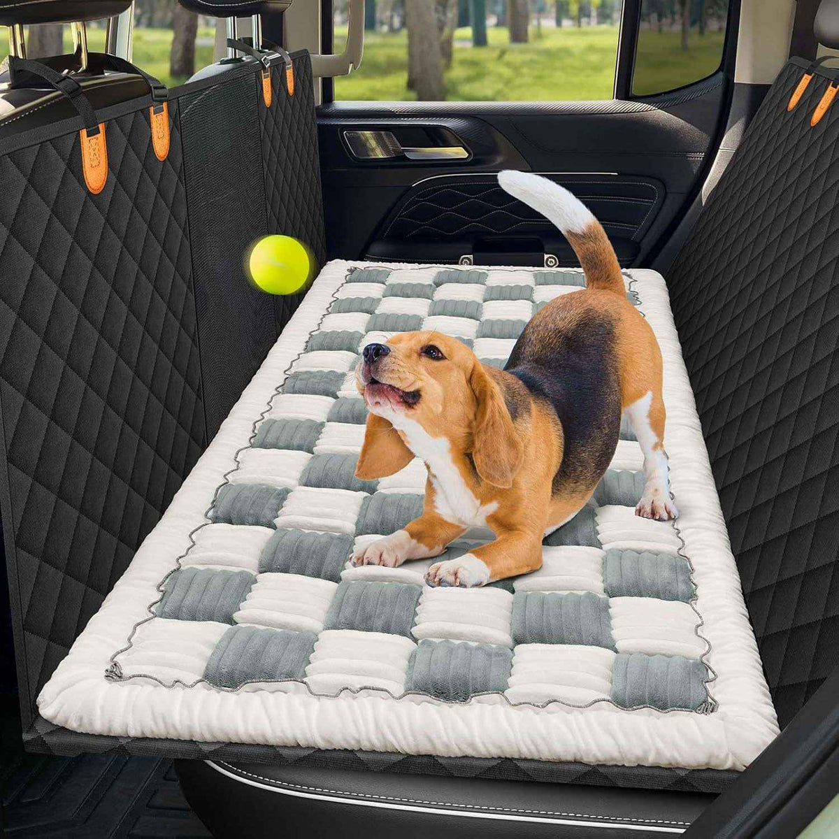 Plush Checkerboard Dog Mat – Warm Sofa & Floor Bed - Dog Beds & Furniture - TinPaw - White edge - gray - 60*130cm - SU00146291 - White edge - gray - 60*130cm