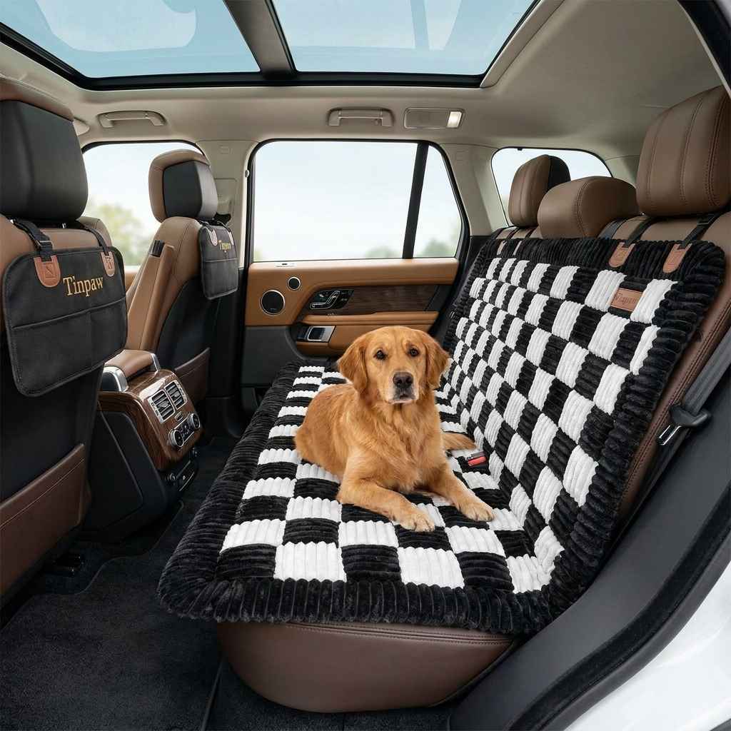 Plush Checkerboard Dog Mat – Warm Sofa & Floor Bed - Dog Beds & Furniture - TinPaw