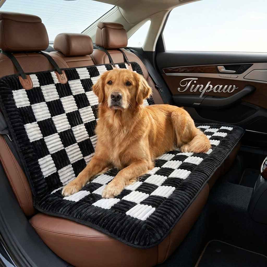 Plush Checkerboard Dog Mat – Warm Sofa & Floor Bed - Dog Beds & Furniture - TinPaw