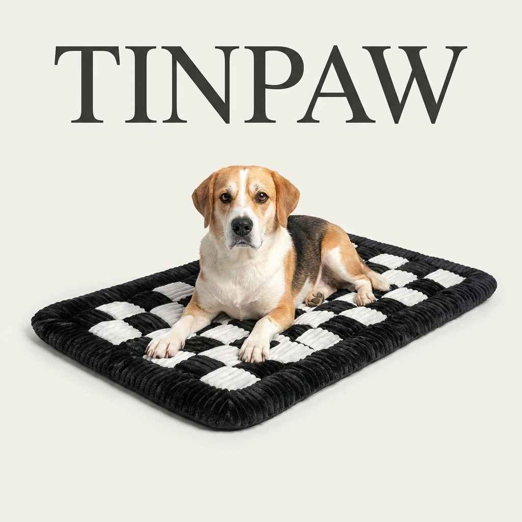 Plush Checkerboard Dog Mat – Warm Sofa & Floor Bed - Dog Beds & Furniture - TinPaw