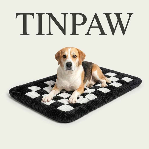 Plush Checkerboard Dog Mat – Warm Sofa & Floor Bed - Dog Beds & Furniture - TinPaw