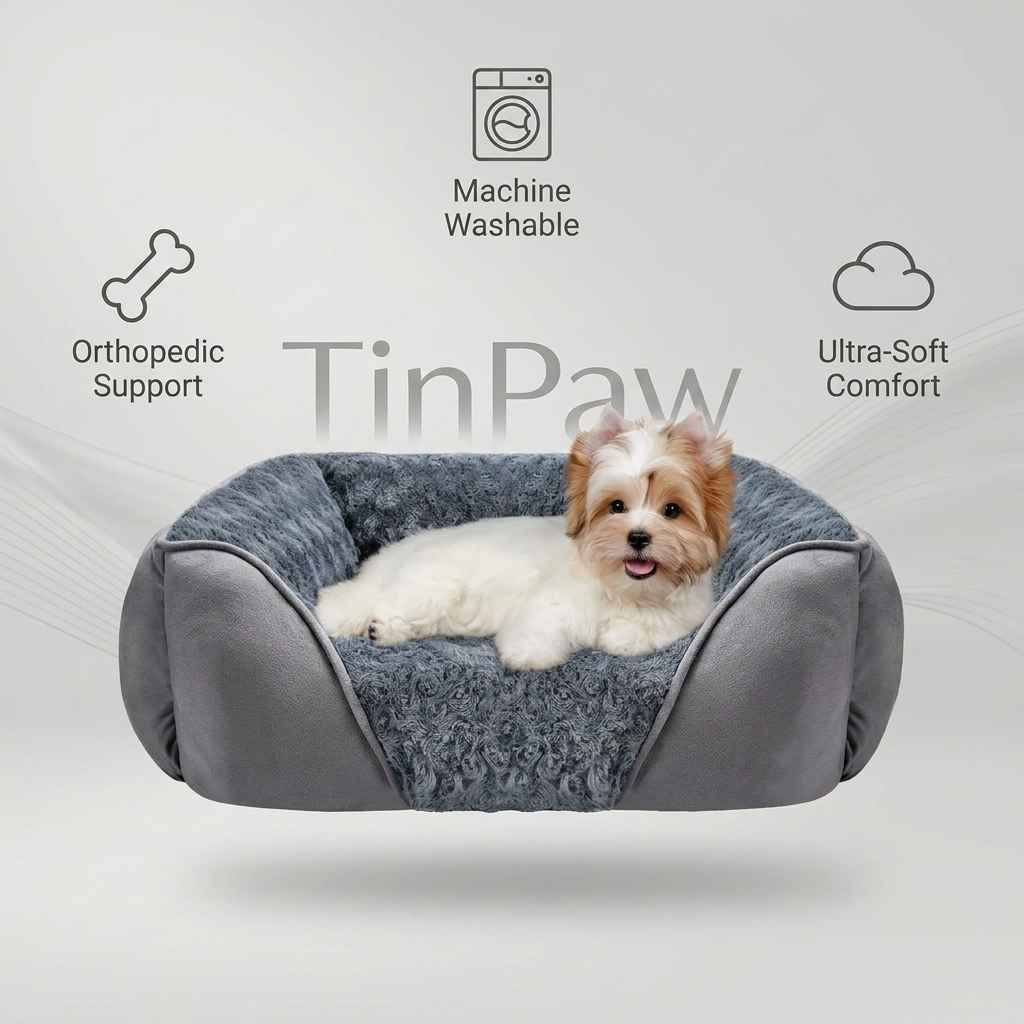 Plush Orthopedic - Style Pet Bed for Dogs and Cats - Dog Beds & Furniture - TinPaw