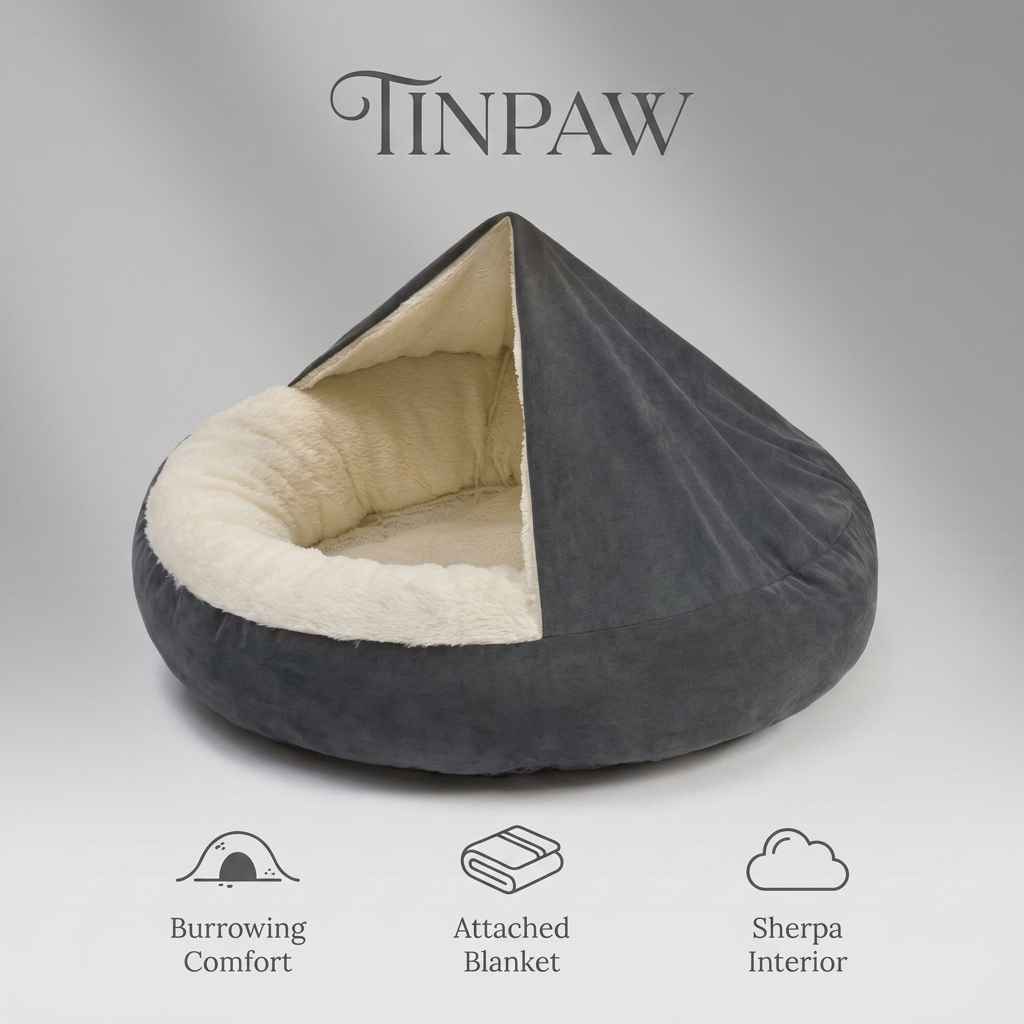 Plush Enclosed Pet House with Blanket & Cover - Dog Beds & Furniture - TinPaw