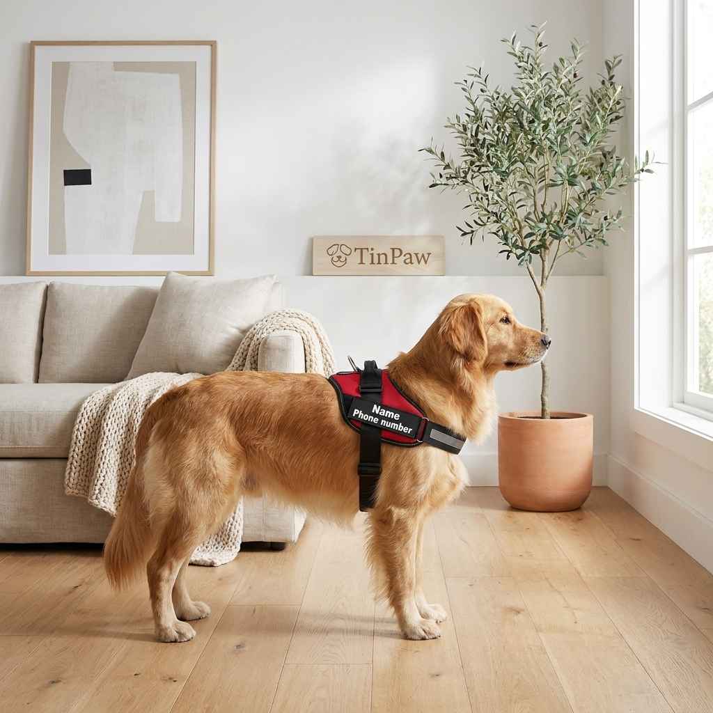 Adjustable Dog Harness with Reflective Lead - Dog Gear - TinPaw