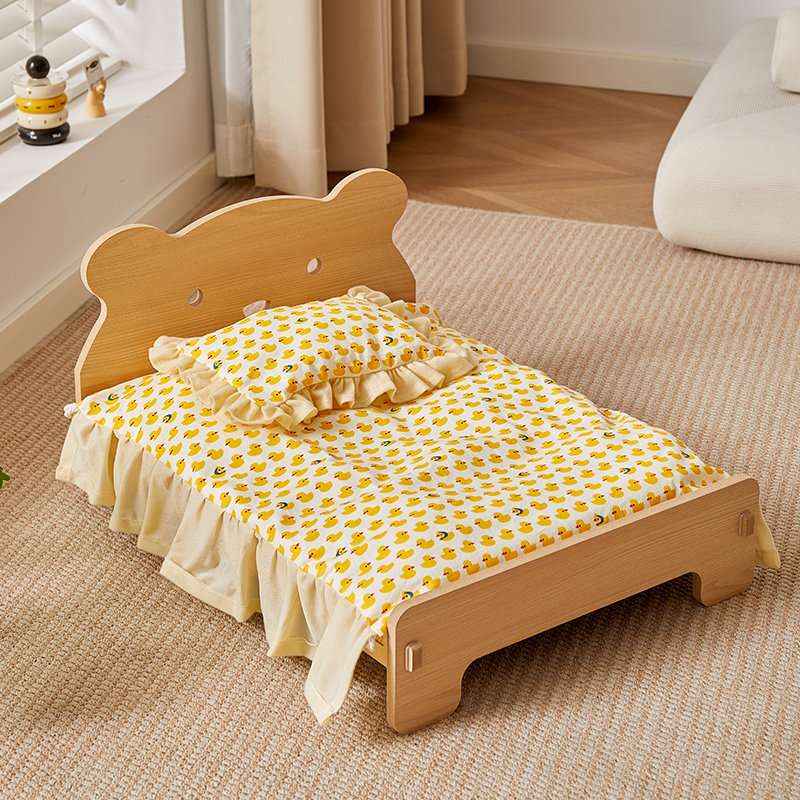 Removable Washable Pet Bed For Small Dogs & Cats - Dog Beds & Furniture - TinPaw - Bear Bed Full Set Duckling - L - SU00135493 - Bear Bed Full Set Duckling - L