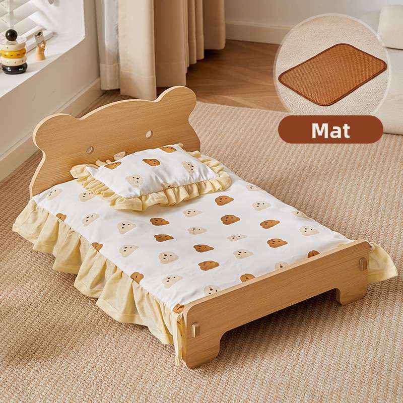 Removable Washable Pet Bed For Small Dogs & Cats - Dog Beds & Furniture - TinPaw - Bear Bed Full Set + Cooling Mat Bear - L - SU00135493 - Bear Bed Full Set + Cooling Mat Bear - L