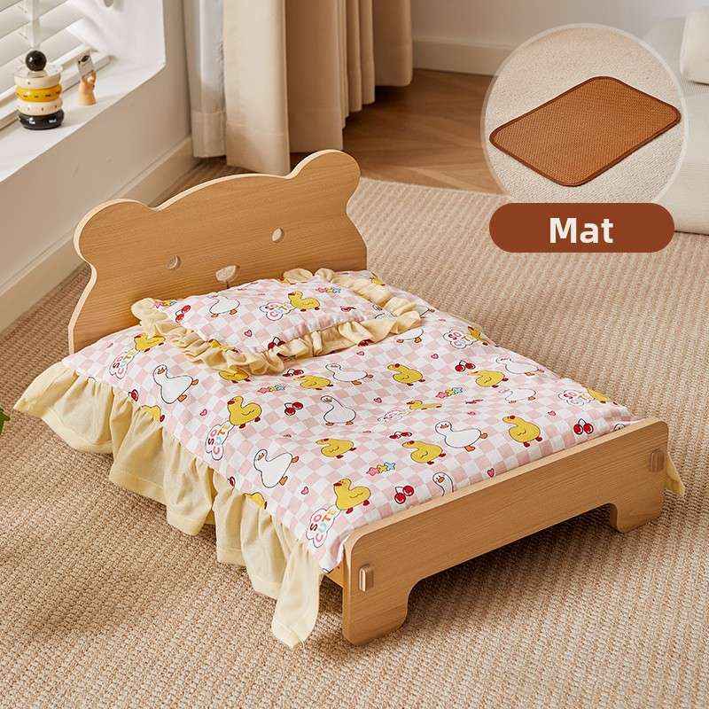 Removable Washable Pet Bed For Small Dogs & Cats - Dog Beds & Furniture - TinPaw - Bear Bed Full Set+Cooling Mat Duck Park - L - SU00135493 - Bear Bed Full Set+Cooling Mat Duck Park - L