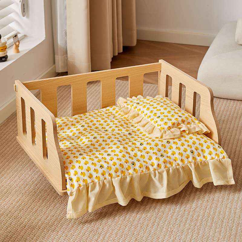 Removable Washable Pet Bed For Small Dogs & Cats - Dog Beds & Furniture - TinPaw - Crib Bed Full Set Duckling - M - SU00135493 - Crib Bed Full Set Duckling - M