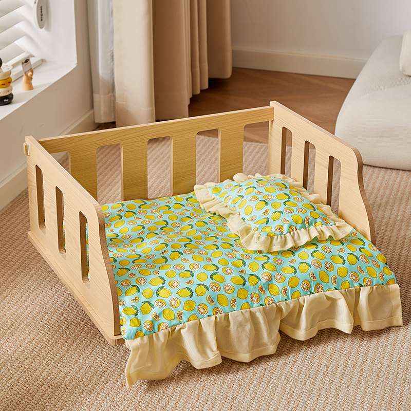Removable Washable Pet Bed For Small Dogs & Cats - Dog Beds & Furniture - TinPaw - Crib Bed Full Set Lime Green - L - SU00135493 - Crib Bed Full Set Lime Green - L