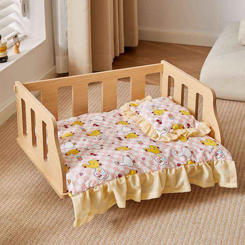 Removable Washable Pet Bed For Small Dogs & Cats - Dog Beds & Furniture - TinPaw - Crib Bed Full Set Duck Park - M - SU00135493 - Crib Bed Full Set Duck Park - M