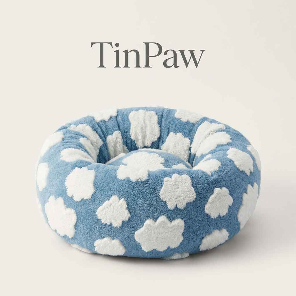 Round Thermal Dog Bed Nest – Cozy Raised - Side Design - Dog Beds & Furniture - TinPaw