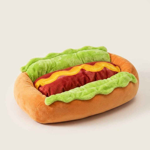 Hot Dog Novelty Pet Bed – Soft Cozy Dog Sofa - Dog Beds & Furniture - TinPaw