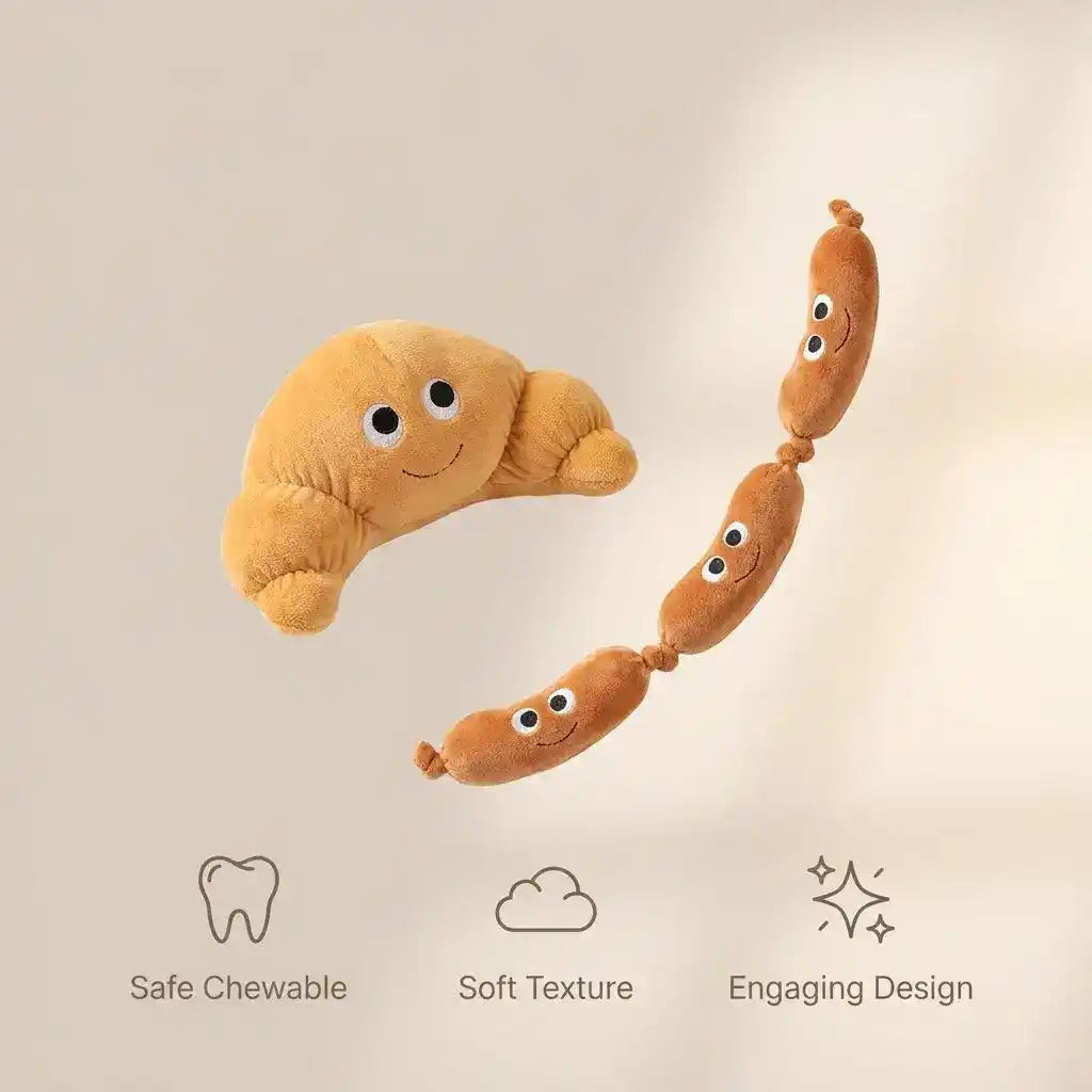 Sausage Plush Dog Toy with Squeaker - Dog Toys - TinPaw